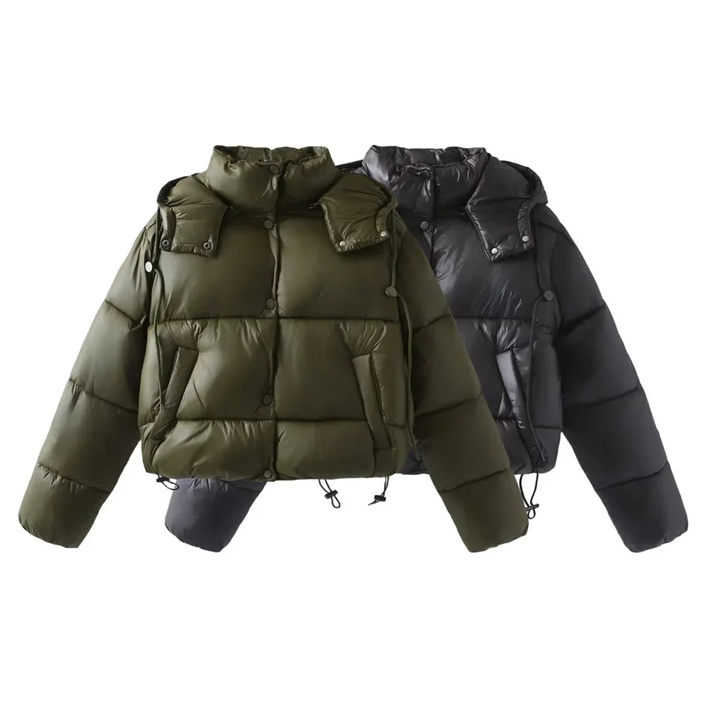 Warm Winter Puffer Coat with Hood - Nocini