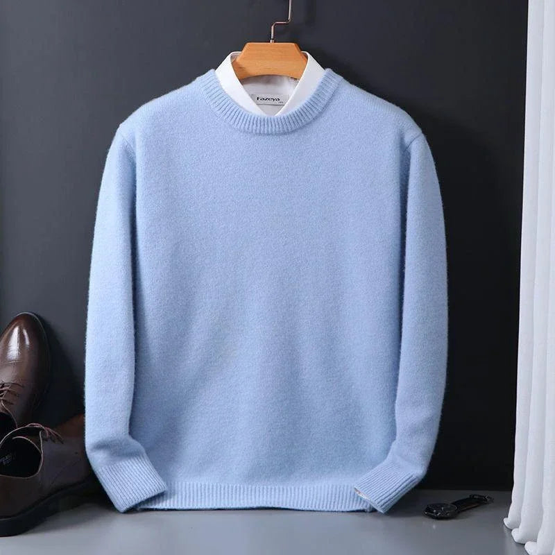 Classic Fit Crew Neck Long Sleeve Sweater for Men