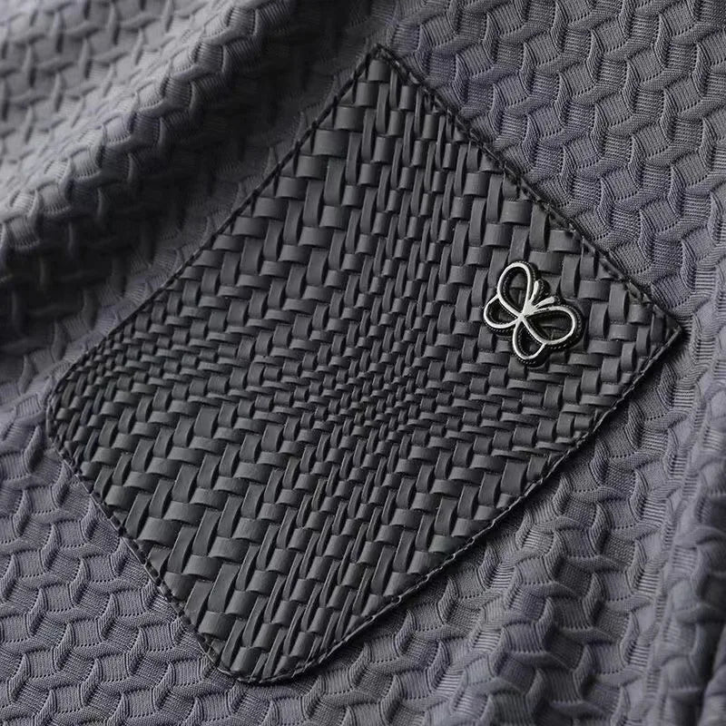 Textured Grid Pattern Shirt