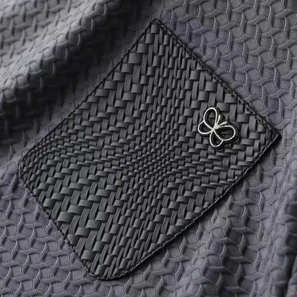Textured Grid Pattern Shirt