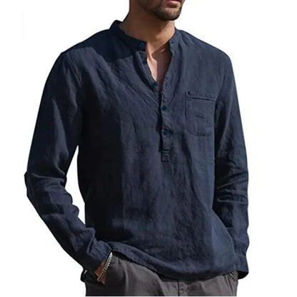 Casual Long Sleeve Men's Shirt Natural Fit