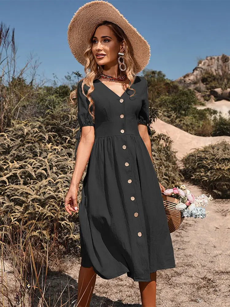 Comfortable V-Neck Casual Summer Dress