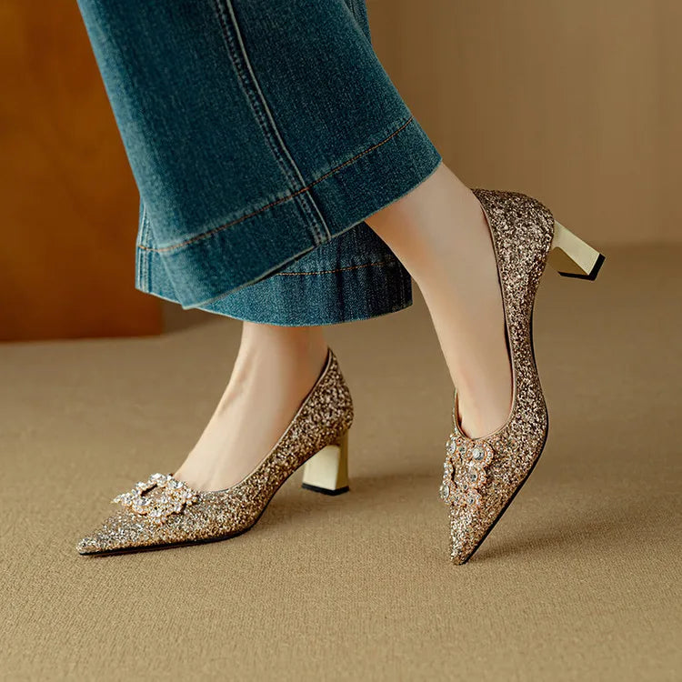 Sparkly High Heels for Evening Wear - Nocini