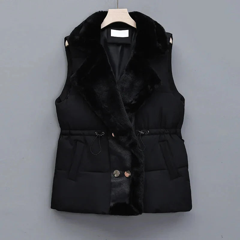 Warm Padded Waterfall Vest for Women