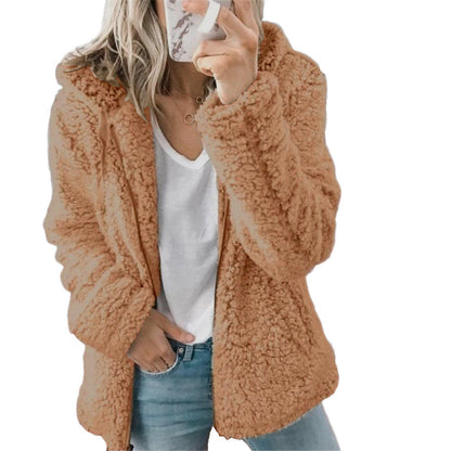 Cozy Women's Hooded Fleece Sherpa Coat