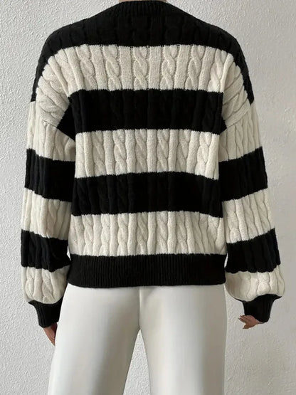 Purple Knit Crew Neck Sweater
