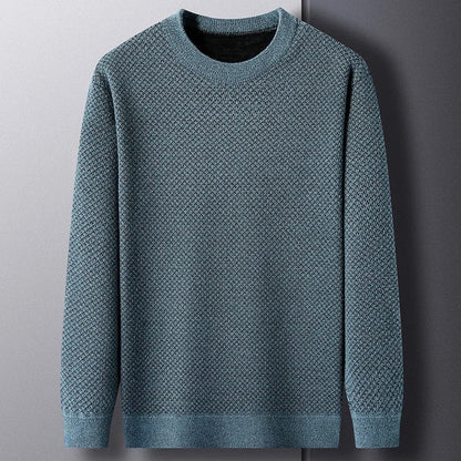 Classic Waffle Pattern Crew Neck Sweater
