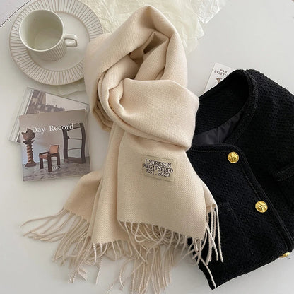 Plush Double Layer Fringe Scarf