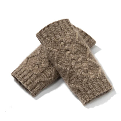 Warm Cable Knit Fingerless Gloves