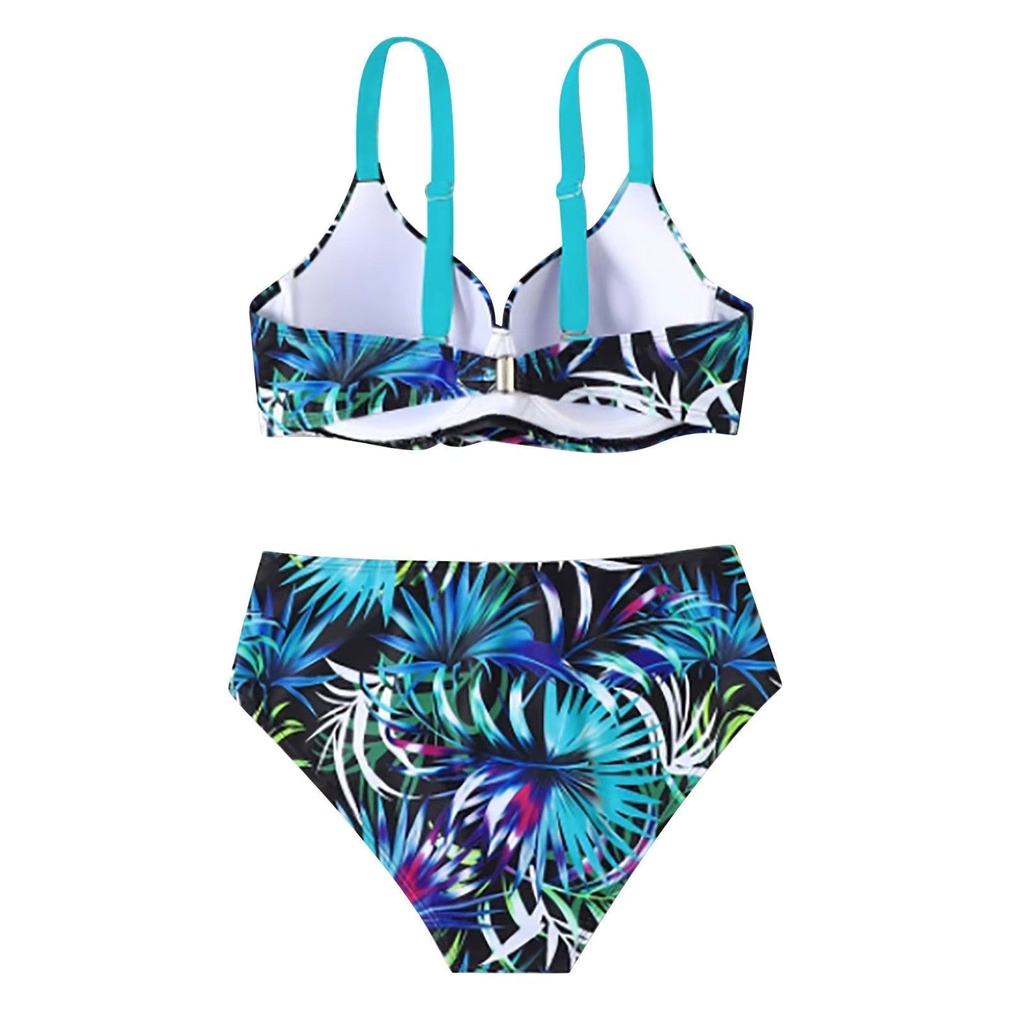 Floral High Waisted Women's Swimsuit Bikini