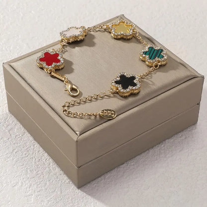 Sparkling Clover Chain Bracelet