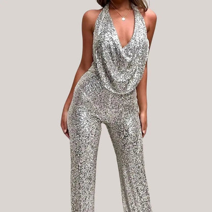 Glittering Strapless Jumpsuit for Women