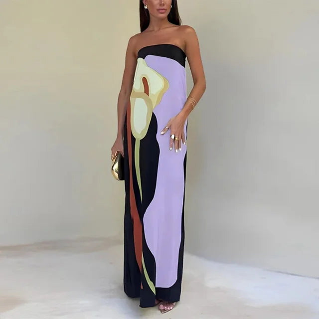 Flowy Strapless Maxi Dress with Comfortable Fit