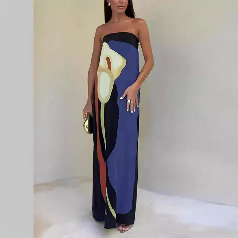 Flowy Strapless Maxi Dress with Comfortable Fit