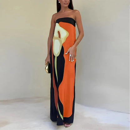 Flowy Strapless Maxi Dress with Comfortable Fit