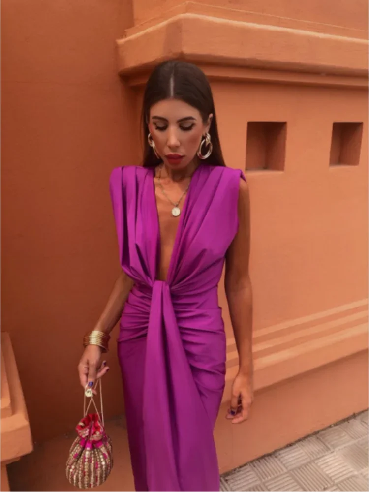 Elegant Pleated Formal Party Dress