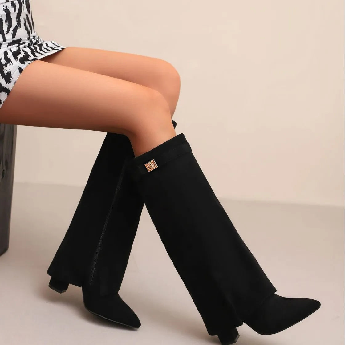 Fashionable Women's High Heel Knee Boots