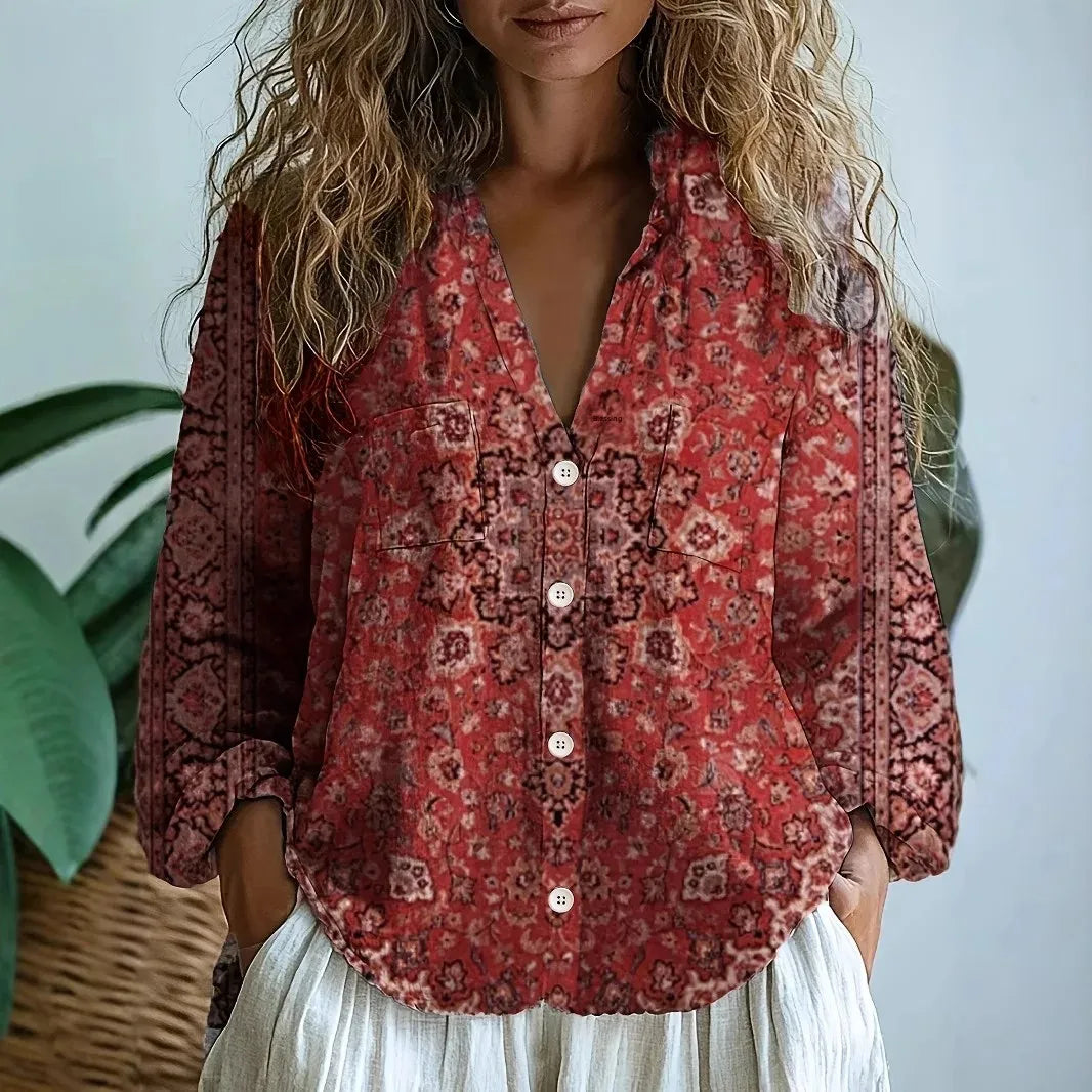 Casual Floral Print Blouse