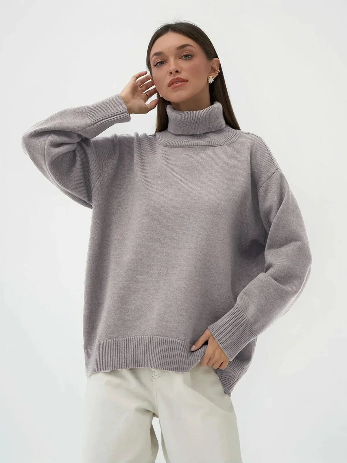 Soft Crew Neck Knit Sweater for Women