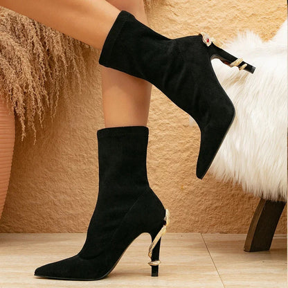 Glittering Stone Ankle Boots - Nocini