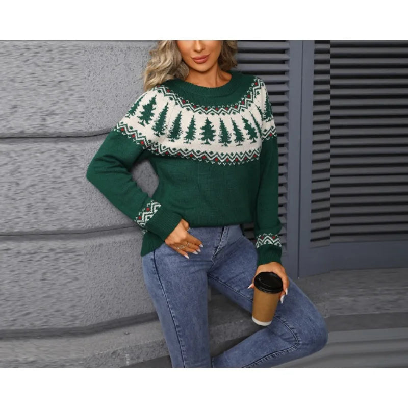 Holiday Crew Neck Knit Sweater