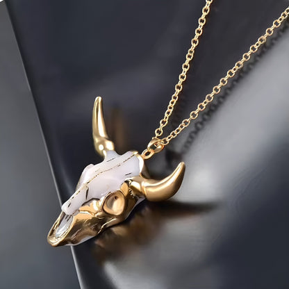 Luxury Marble Bull Pendant Necklace
