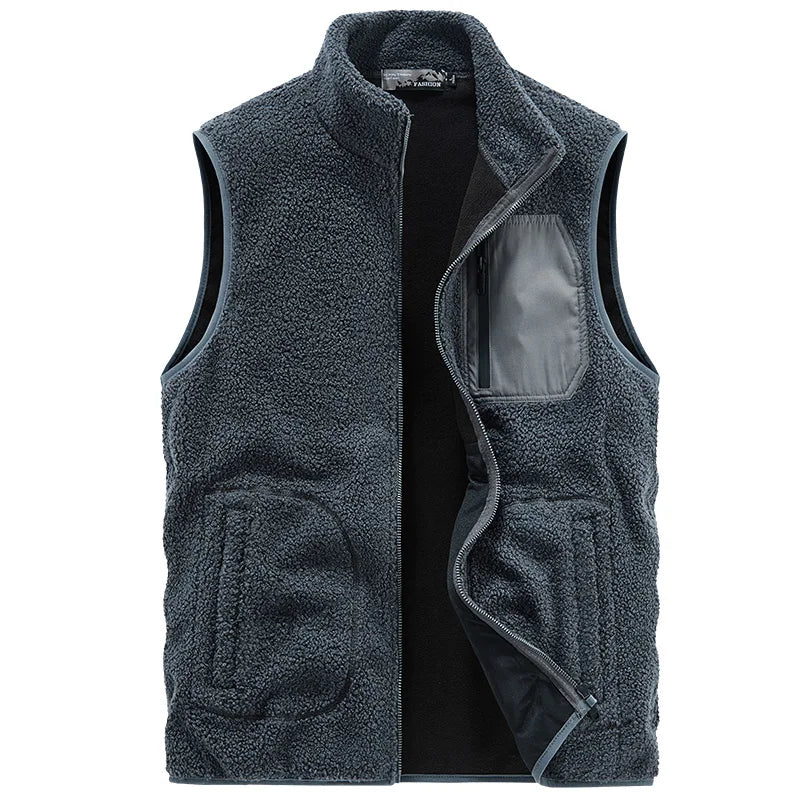 Casual Fit Mens Vest | Zip Up Stand Collar Jacket