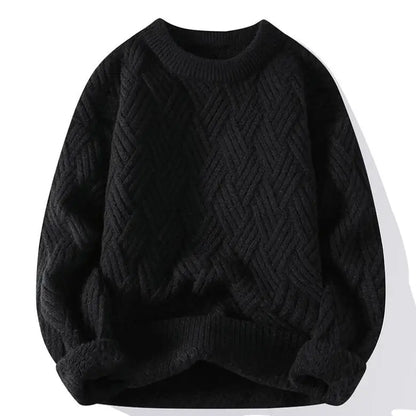 Cozy Crew Neck Textured Knit Sweater