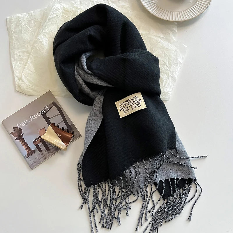 Plush Double Layer Fringe Scarf - Nocini