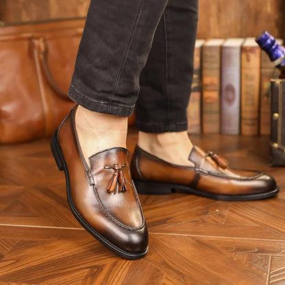 Classic Genuine Leather Slip On Shoes