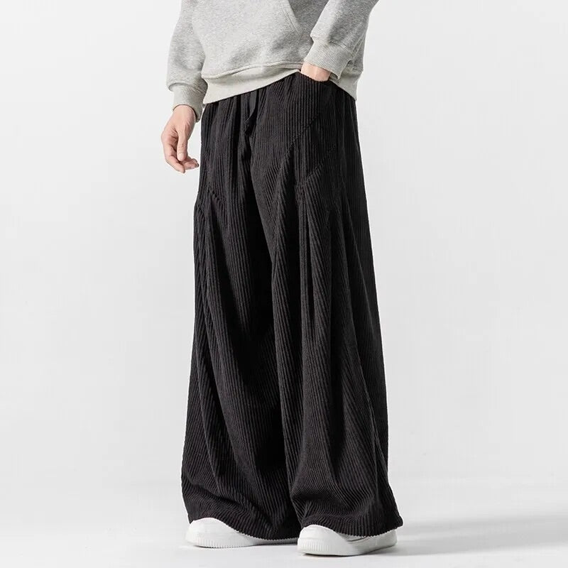 Relaxed Fit Cotton Drawstring Pants for Men