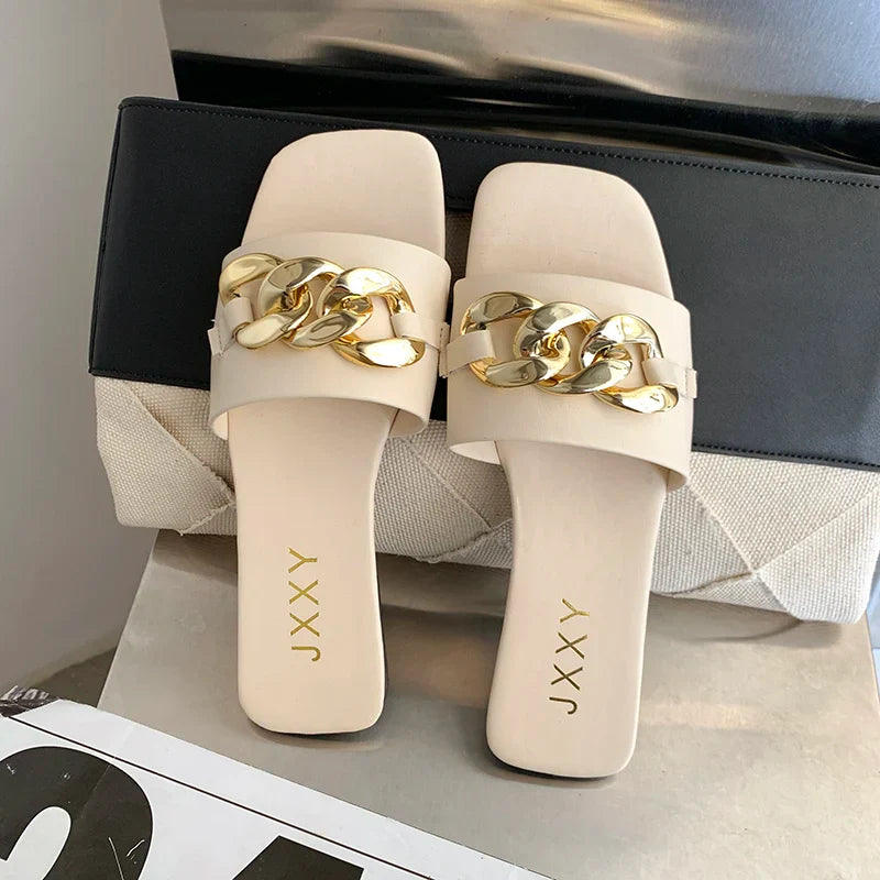 Metal Link Ballet Flats