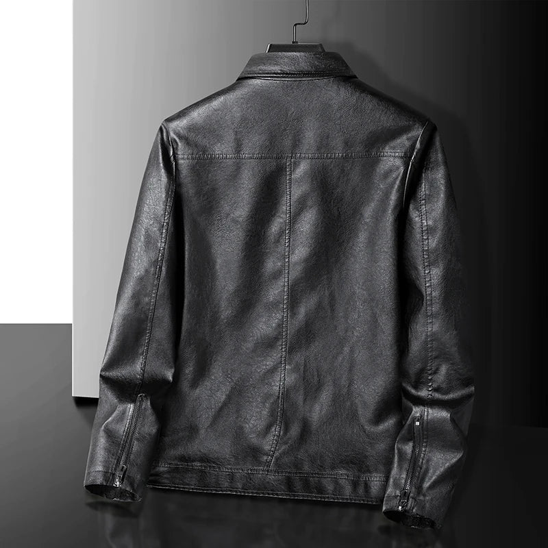 Rugged Motorcycle Leather Coat