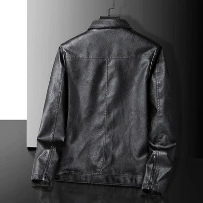 Rugged Motorcycle Leather Coat