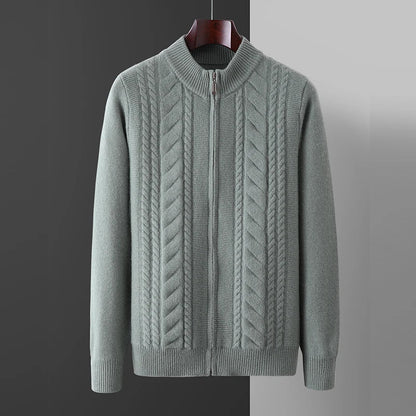 Soft Zip Up Merino Wool Sweater - Nocini