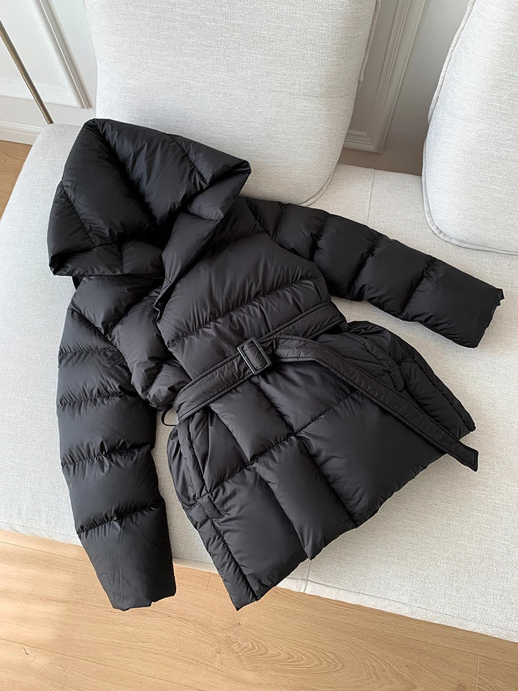 Ladies Cozy Down Filled Parka Coat