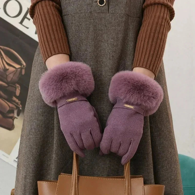Warm Faux Fur Lined Women's Gloves - Nocini