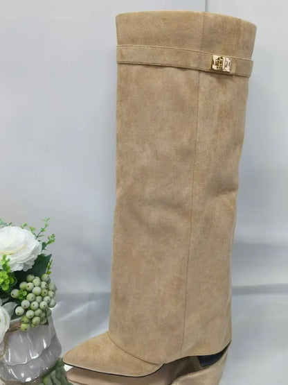 Fashionable Women's High Heel Knee Boots - Nocini