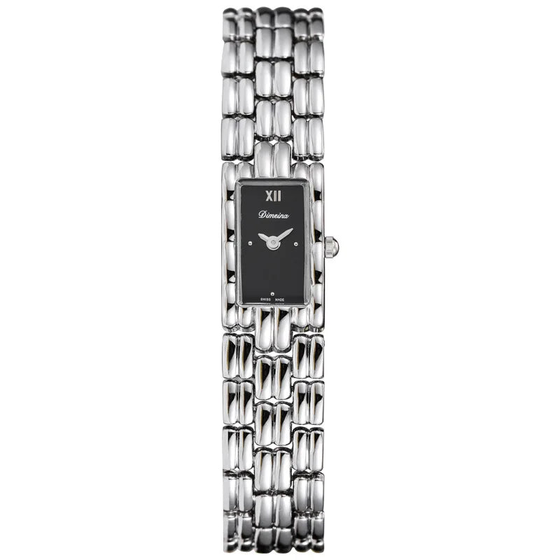 Elegant Rectangular Watch with Link Band