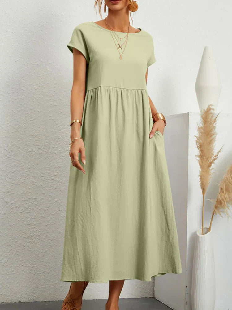 Classic Casual Crew Neck Dress