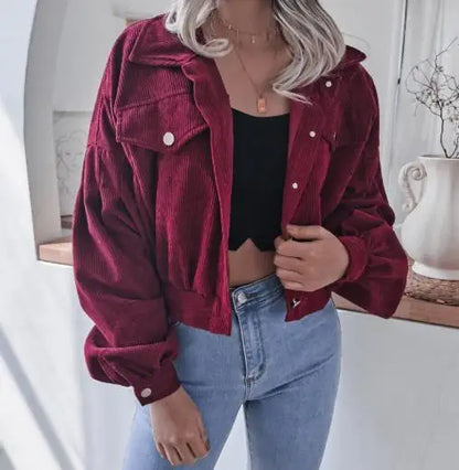 Rugged Corduroy Denim Short Jacket
