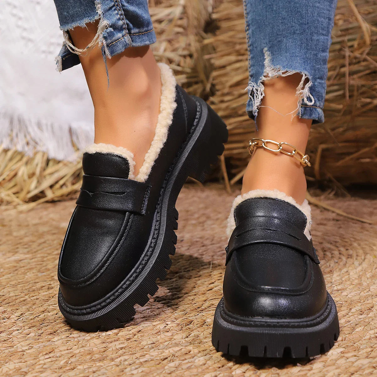 Fuzzy Inside Comfort Loafers