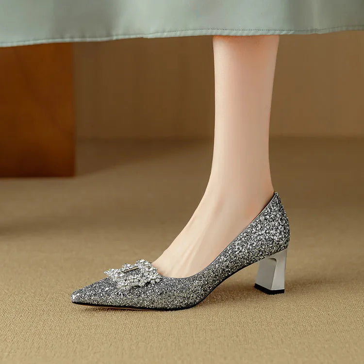 Sparkly High Heels for Evening Wear