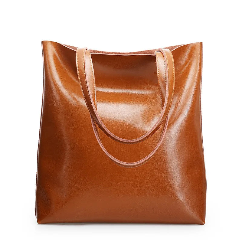 Classic Faux Leather Large Shopper Bag - Nocini