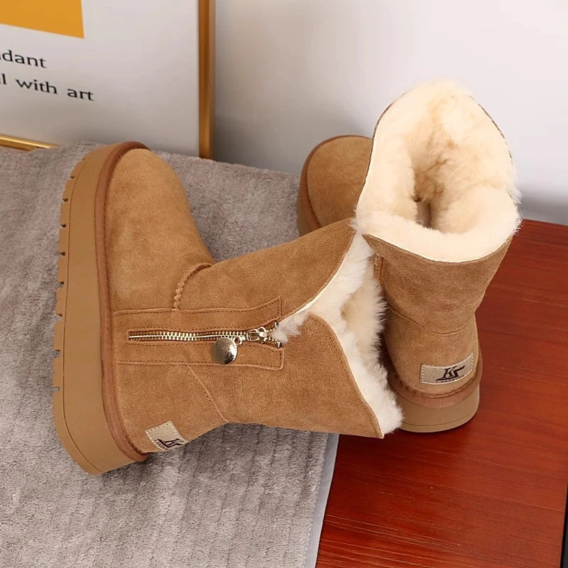 Warm Waterproof Mid Calf Snow Boots - Nocini