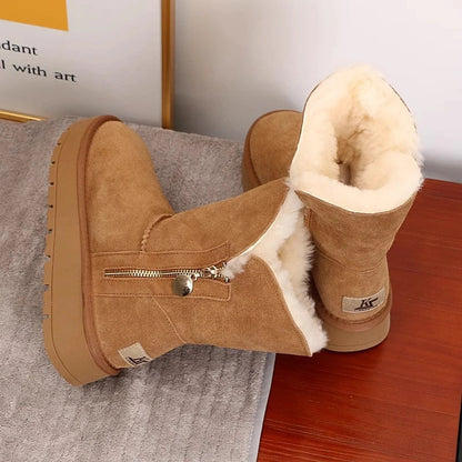Warm Waterproof Mid Calf Snow Boots - Nocini