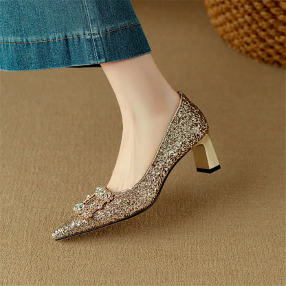 Sparkly High Heels for Evening Wear