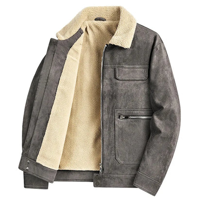 Soft Leather Denim Jacket