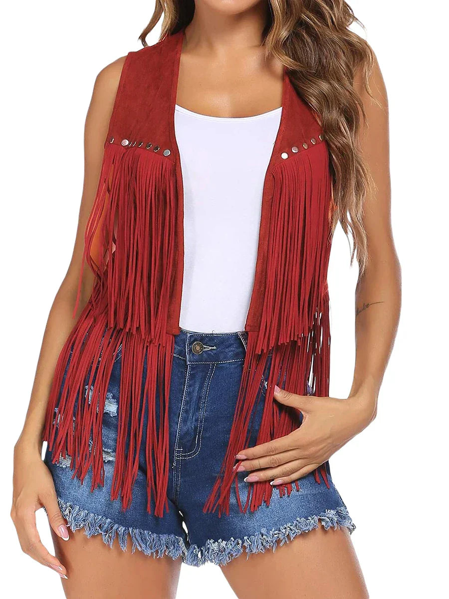 Classic Fringed Leather Waistcoat