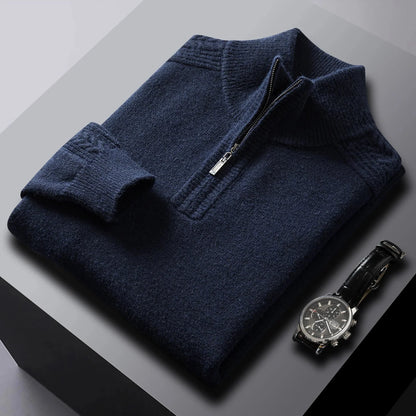 Soft Cable Knit Quarter Zip Men's Sweater